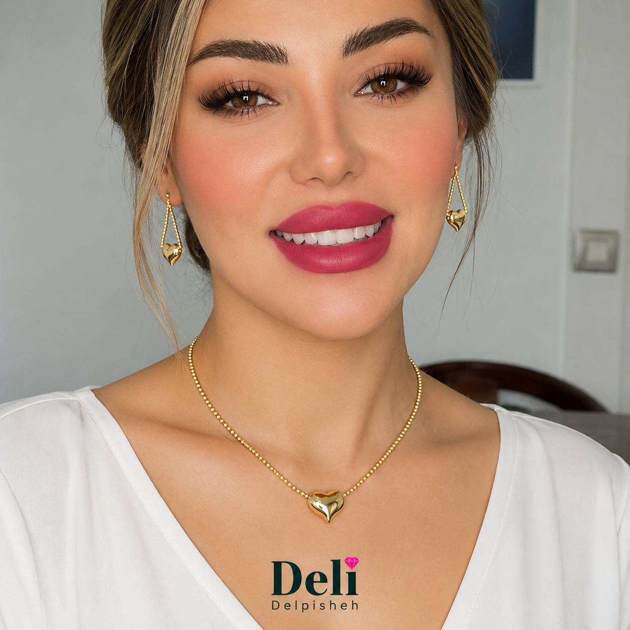 گوشواره طلا قلب میخی
